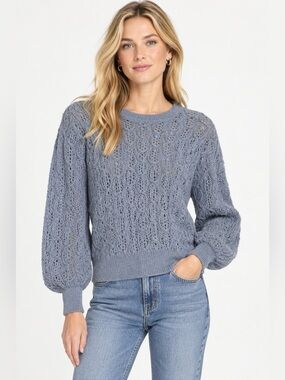 J.Crew Balloon-Sleeve Cable-Knit Sweater NWOT , sz : large